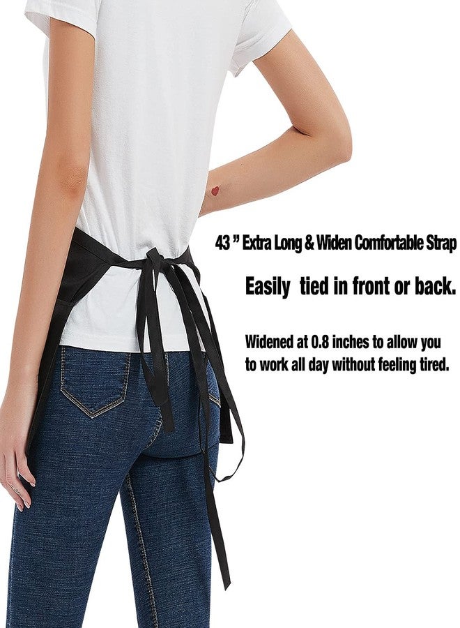 DUSKCOVE 12 Pack Server Aprons with 3 Pockets - Waitress Half Aprons for Women Men Water Resistant with Long Waist Strap - Image 4